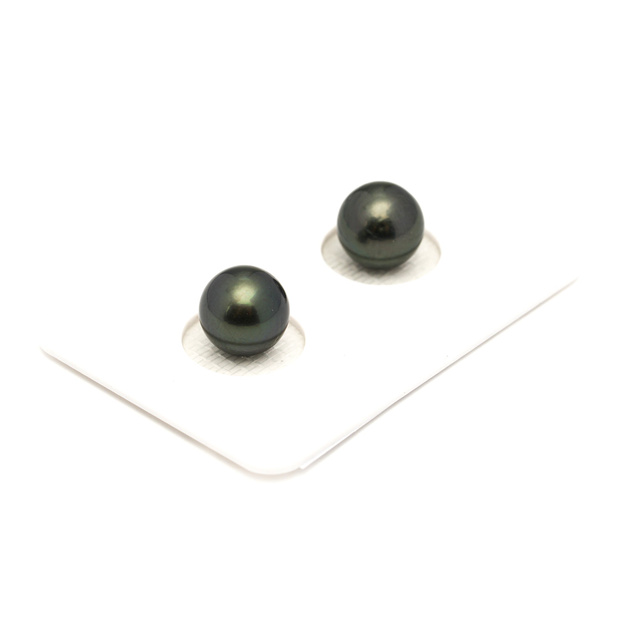 2pcs Dark Green 8.9mm - SR AA Quality Tahitian Pearl Pair ER1898 LP1