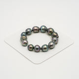 13pcs Green Cherry 11-14mm - SB AAA/AA Quality Tahitian Pearl Bracelet BR2169 THMIX3