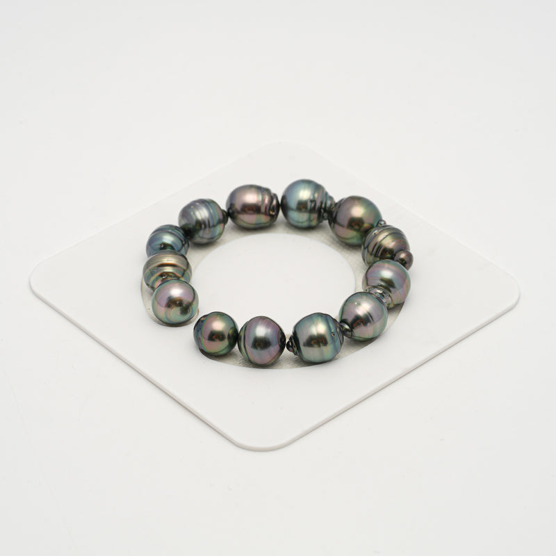 13pcs Green Cherry 11-14mm - SB AAA/AA Quality Tahitian Pearl Bracelet BR2169 THMIX3