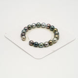 19pcs "High Luster" Multicolor 8-10mm - SB AAA Quality Tahitian Pearl Bracelet BR2187 HL3