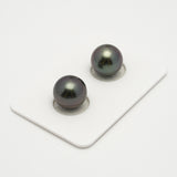 2pcs Dark Cherry 11-11.3mm - RSR AAA Quality Tahitian Pearl Pair ER1568 A88