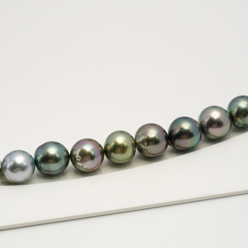 44pcs Multicolor 8-11mm - SB/NR AAA/AA Quality Tahitian Pearl Necklace NL1567 HL3