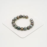 17pcs Multicolor 9-11mm - SB AAA/AA Quality Tahitian Pearl Bracelet BR2198 HL3