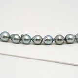 44pcs Light Blue 8-10mm - SB AAA/AA Quality Tahitian Pearl Necklace NL1601 HL3