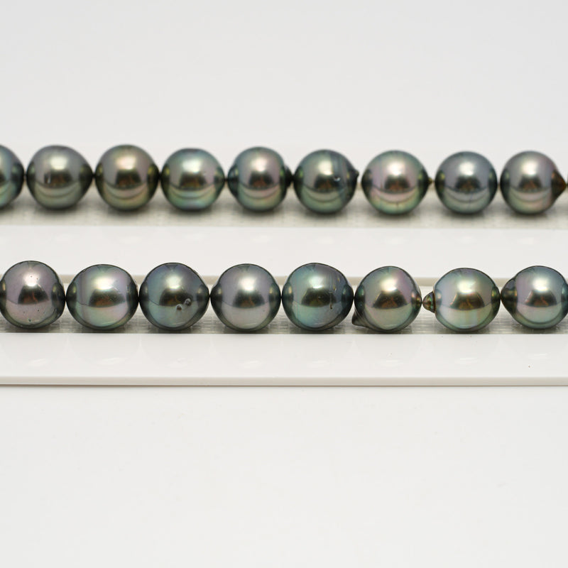 44pcs Light Green 8-11mm - SB AAA/AA Quality Tahitian Pearl Necklace NL1644 HL3