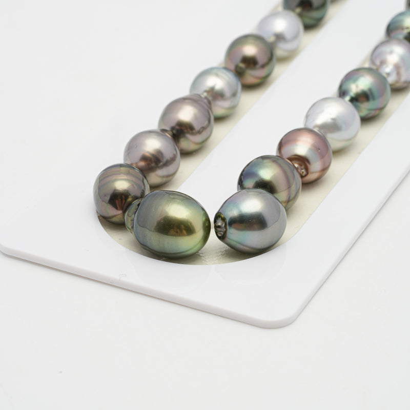 34pcs Multicolor 9-12mm - SB AAA/AA Quality Tahitian Pearl Necklace NL1253 OR7
