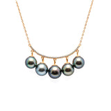 925 Silver Necklace with 8mm Dark Green Tahitian Pearl. ref:SHM618