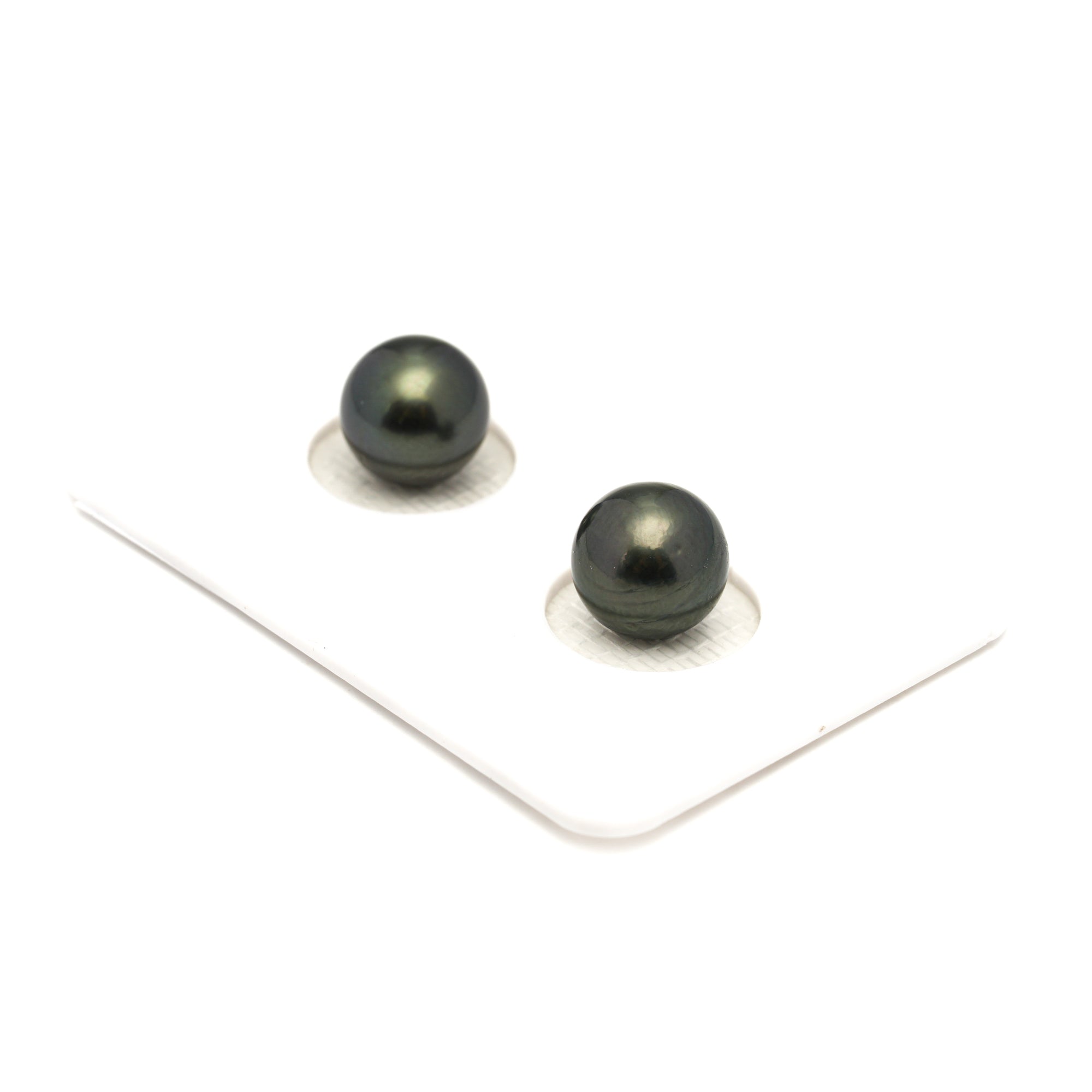 2pcs Dark Green 8.9mm - SR AA Quality Tahitian Pearl Pair ER1898 LP1