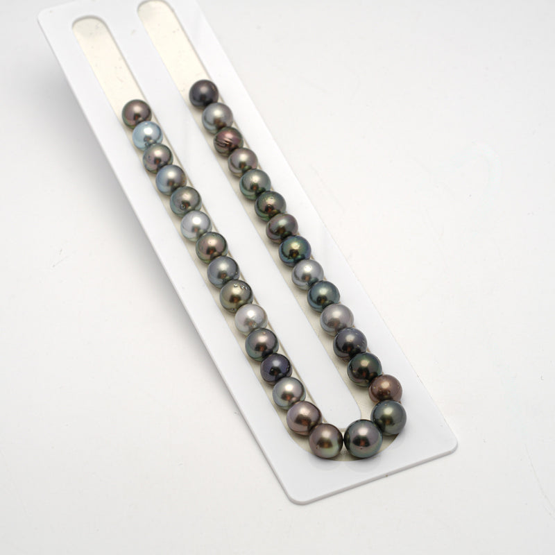 31pcs Multicolor 10-12mm - SR AA/AAA Quality Tahitian Pearl Necklace NL1514 TH2