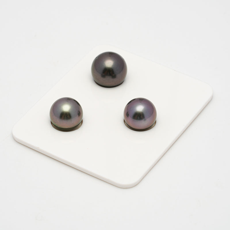 3pcs Cherry Mix 10.2-11.6mm - SR AAA Quality Tahitian Pearl Trio Set ER1462