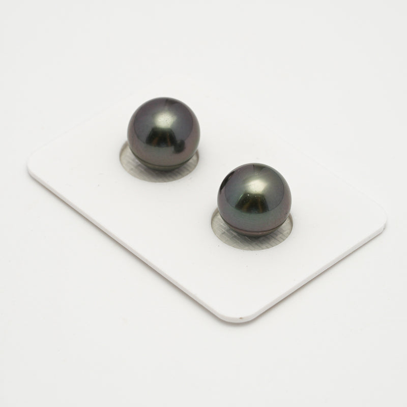 2pcs Dark Cherry 11-11.3mm - RSR AAA Quality Tahitian Pearl Pair ER1568 A88