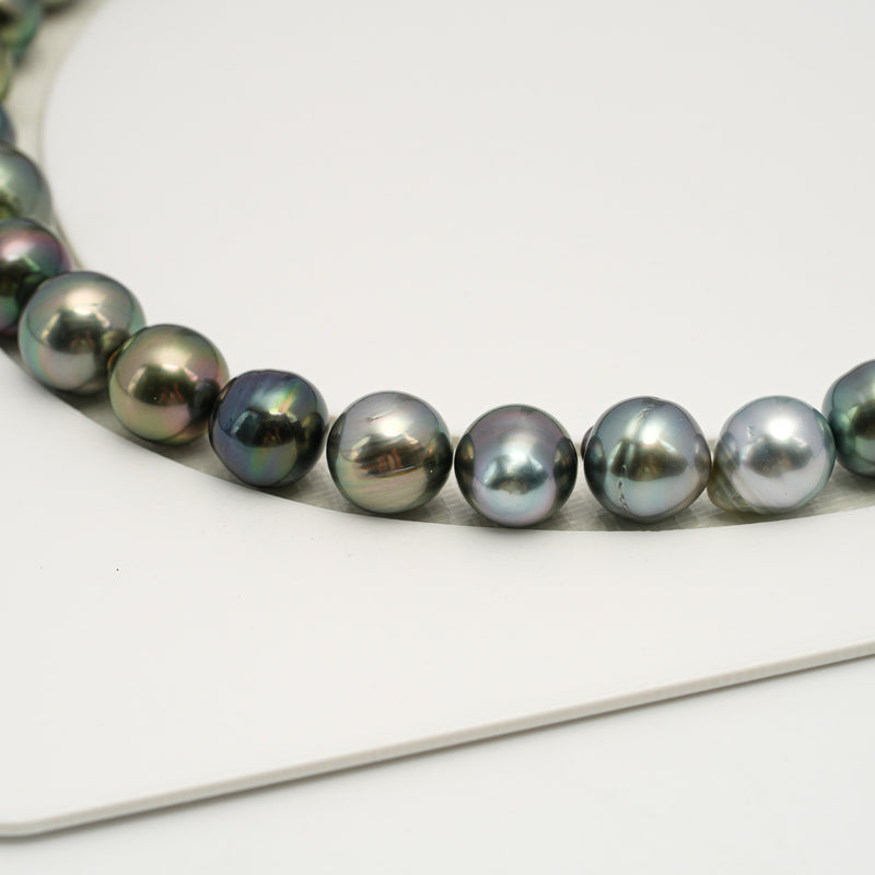 44pcs Multicolor 8-11mm - SB/NR AAA/AA Quality Tahitian Pearl Necklace NL1567 HL3