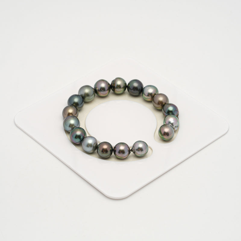 17pcs Multicolor 9-11mm - SB AAA/AA Quality Tahitian Pearl Bracelet BR2198 HL3