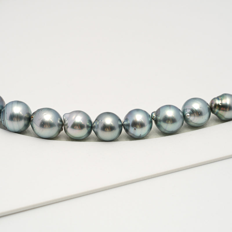 44pcs Light Blue 8-10mm - SB AAA/AA Quality Tahitian Pearl Necklace NL1601 HL3