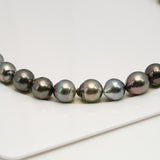 42pcs "High Luster" Green Mix 8-11mm - CL/SB AAA/AA Quality Tahitian Pearl Necklace NL1614 HL3