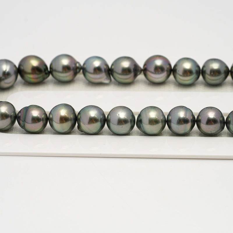 44pcs Light Green 8-11mm - SB AAA/AA Quality Tahitian Pearl Necklace NL1644 HL3