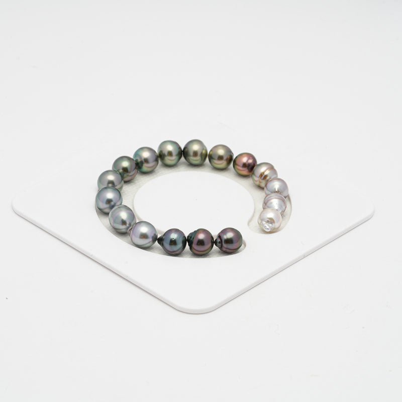 17pcs Multicolor 8-10mm - SB/CL AAA/AA Quality Tahitian Pearl Bracelet BR2010 OR7