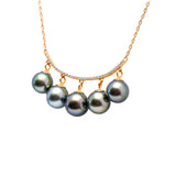 925 Silver Necklace with 8mm Dark Green Tahitian Pearl. ref:SHM618