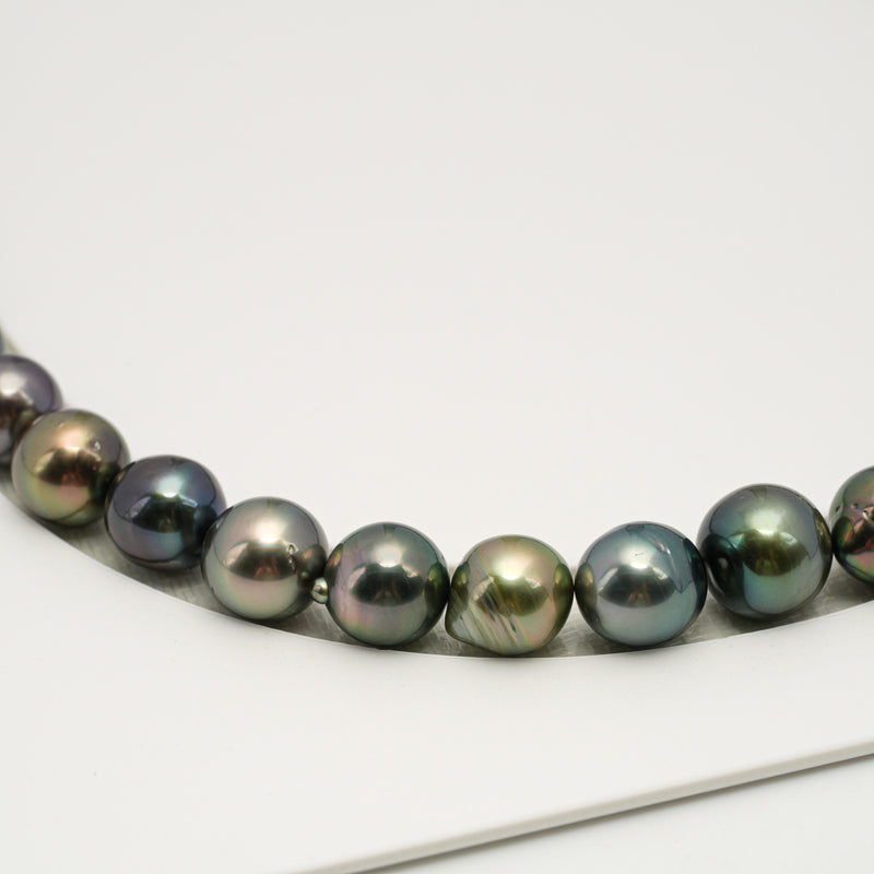 44pcs Multicolor 8-11mm - SB/NR AAA/AA Quality Tahitian Pearl Necklace NL1567 HL3