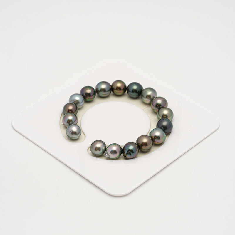 17pcs Multicolor 9-11mm - SB AAA/AA Quality Tahitian Pearl Bracelet BR2198 HL3