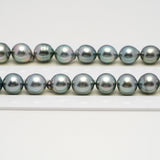 42pcs "High Luster" Light Blue 8-12mm - SB AAA Quality Tahitian Pearl Necklace NL1621 HL3