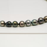 42pcs "High Luster" Green Mix 8-11mm - CL/SB AAA/AA Quality Tahitian Pearl Necklace NL1614 HL3