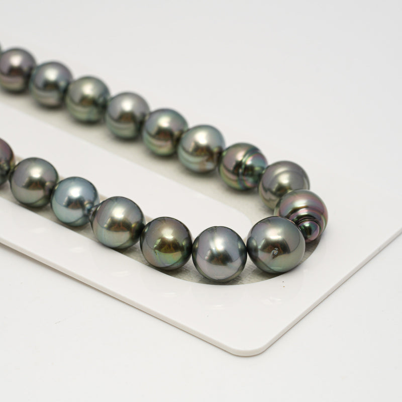 44pcs Light Green 8-11mm - SB AAA/AA Quality Tahitian Pearl Necklace NL1644 HL3