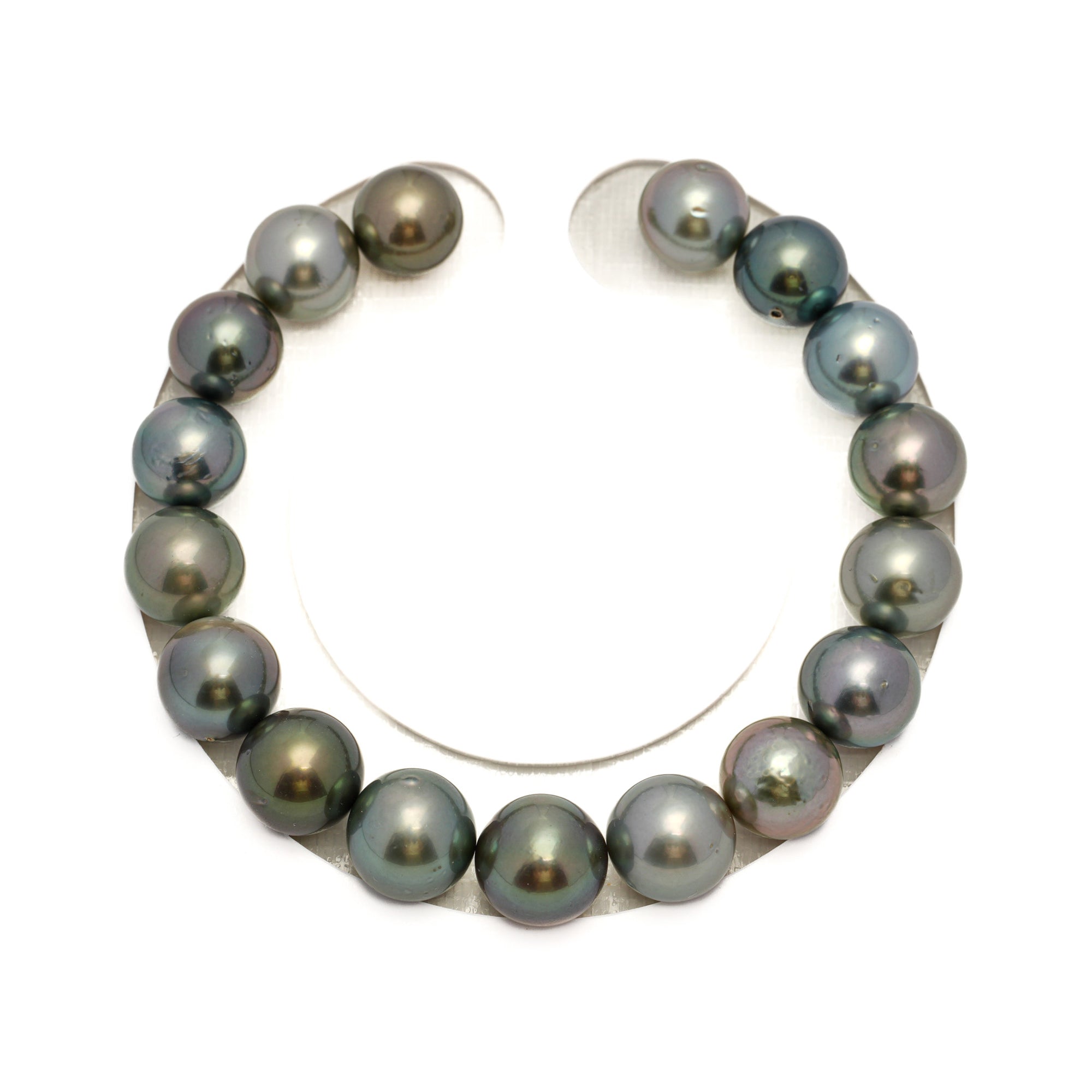 17pcs Blue Mix 10-11mm - RSR AA Quality Tahitian Pearl Bracelet BR2309 OR12