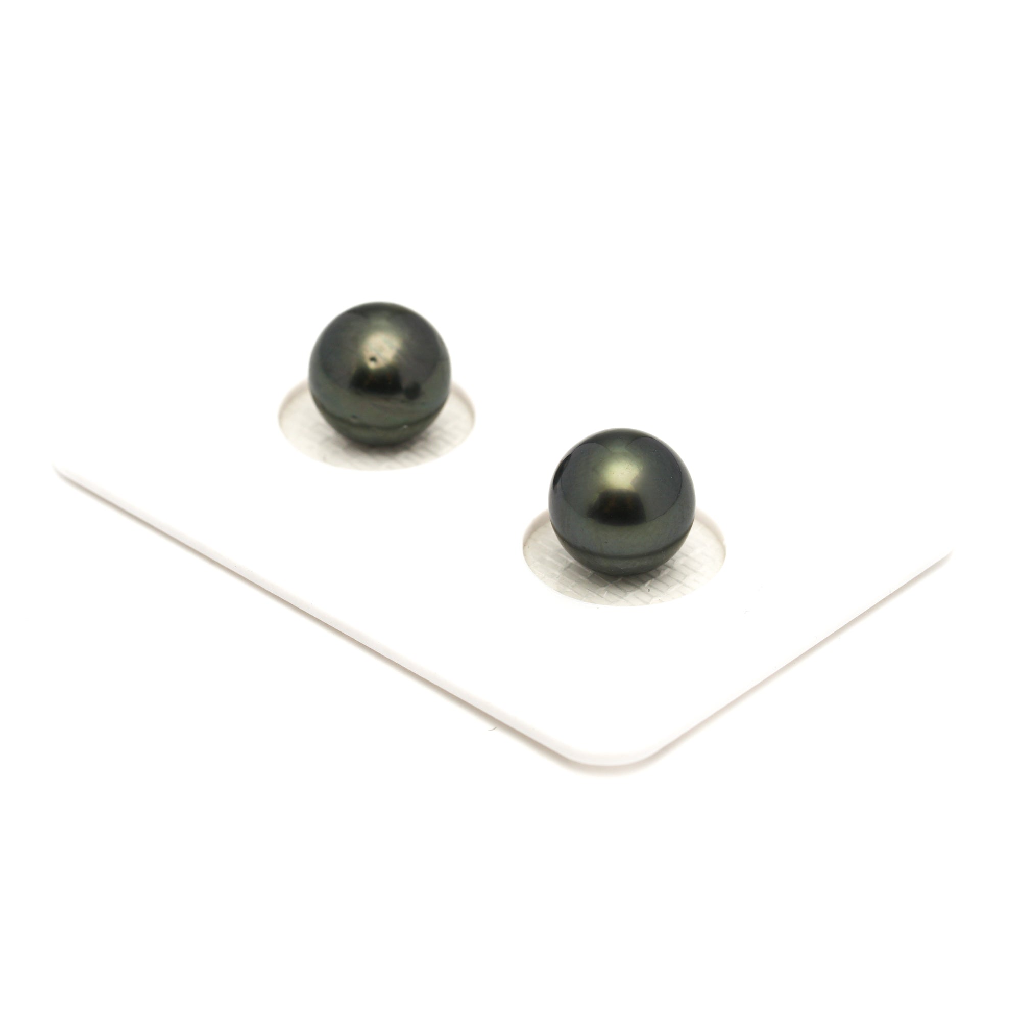 2pcs Dark Green 8.9mm - SR AA Quality Tahitian Pearl Pair ER1898 LP1
