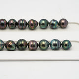 44pcs "Top Luster" Peacock Mix 8-10mm - CL AAA/AA Quality Tahitian Pearl Necklace NL1440 OR8