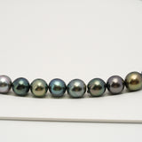 44pcs Multicolor 8-11mm - SB/NR AAA/AA Quality Tahitian Pearl Necklace NL1567 HL3