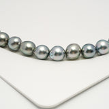 44pcs Light Blue 8-10mm - SB AAA/AA Quality Tahitian Pearl Necklace NL1601 HL3