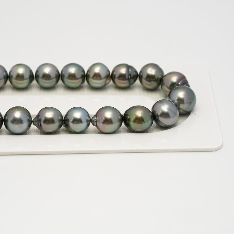 44pcs Light Green 8-11mm - SB AAA/AA Quality Tahitian Pearl Necklace NL1644 HL3