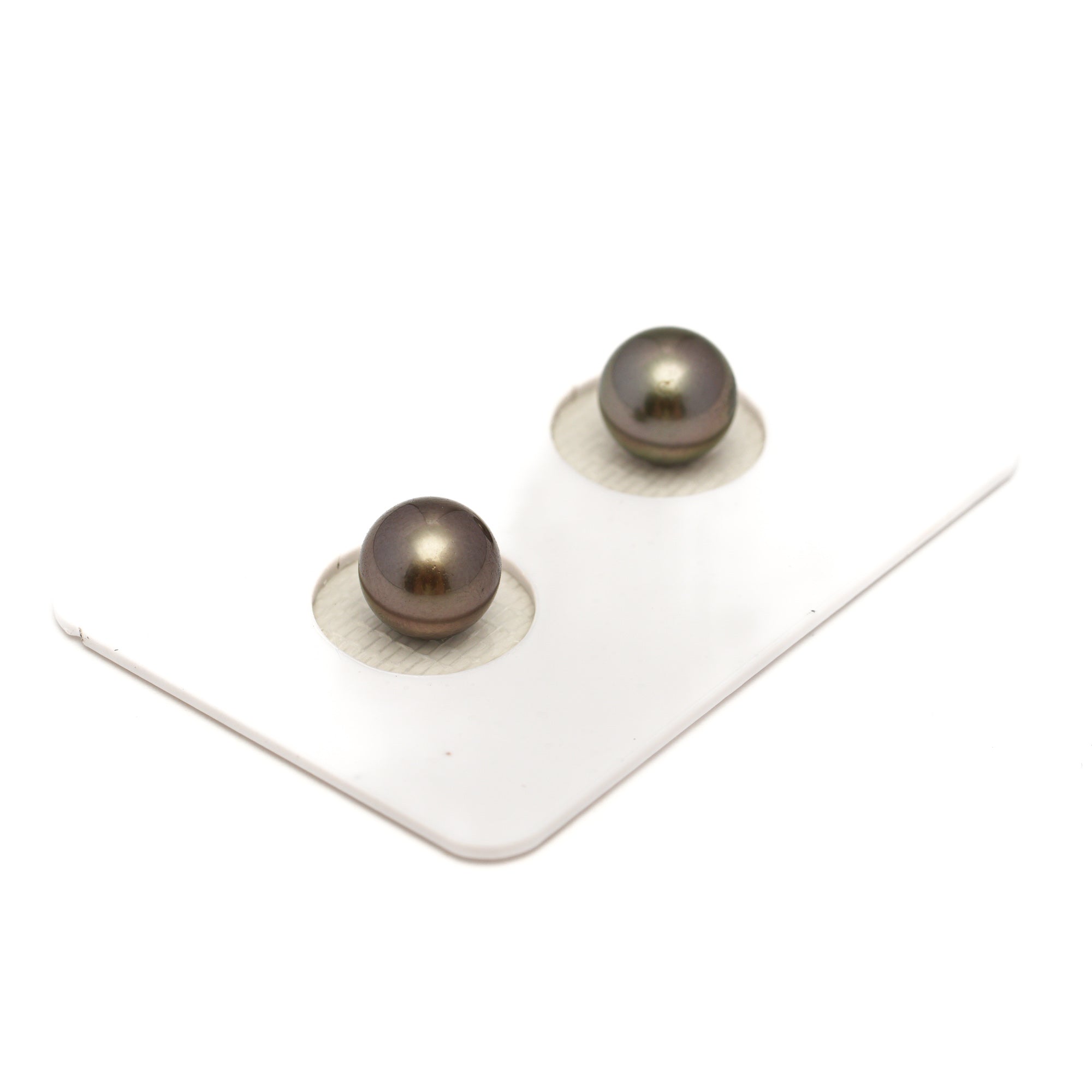 2pcs Light 7.8mm - RSR AAA Quality Tahitian Pearl Pair ER1787 NG19