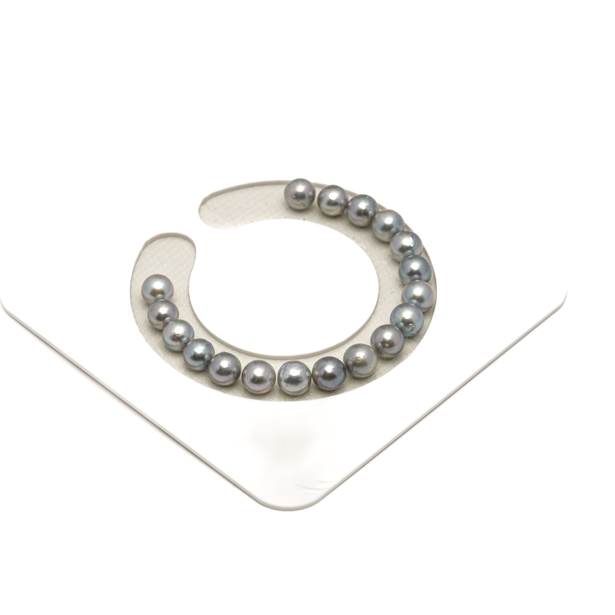 18pcs Akoya Pearl "High Luster" Silver Mix 7.3-7.9mm - SR/NR AA/A Quality Bracelet AKBR2426 CMA1