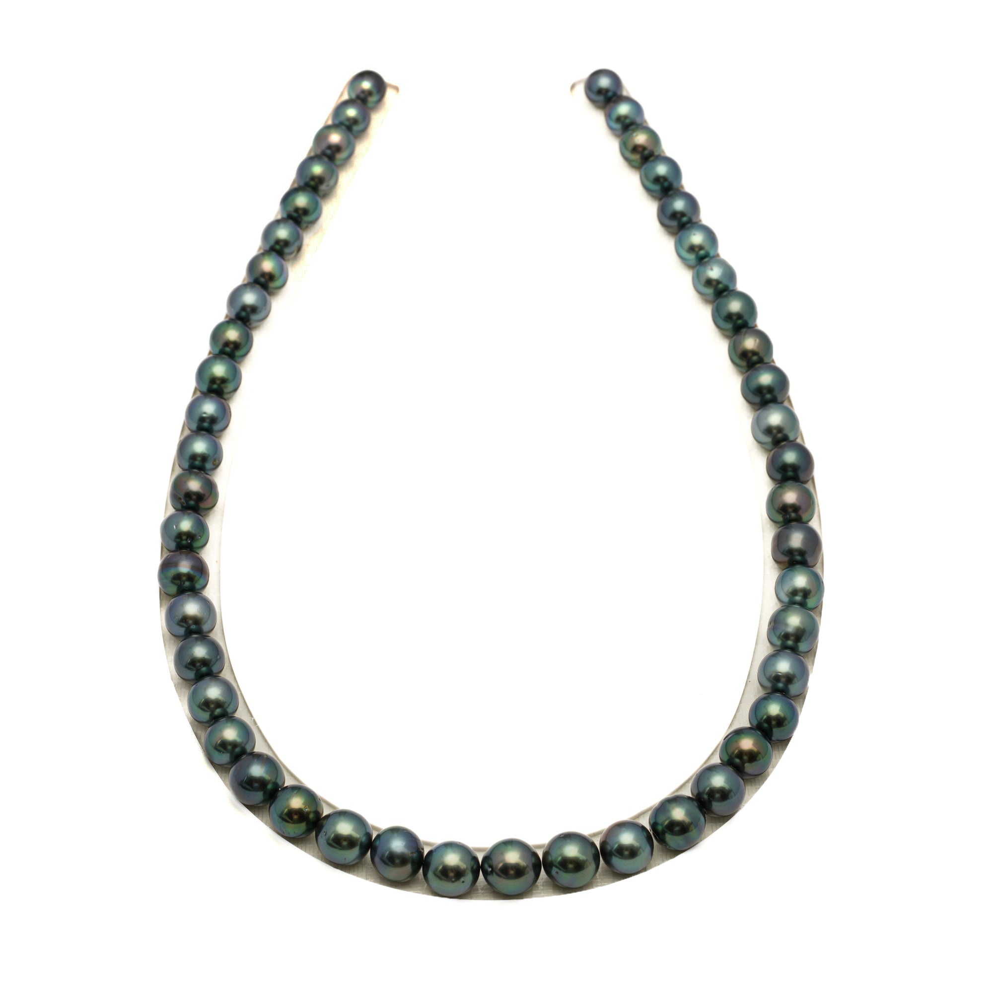 48pcs "High Luster" Green Mix 7-10mm - SR/NR AAA/AA Quality Tahitian Pearl Necklace NL1792 LP2