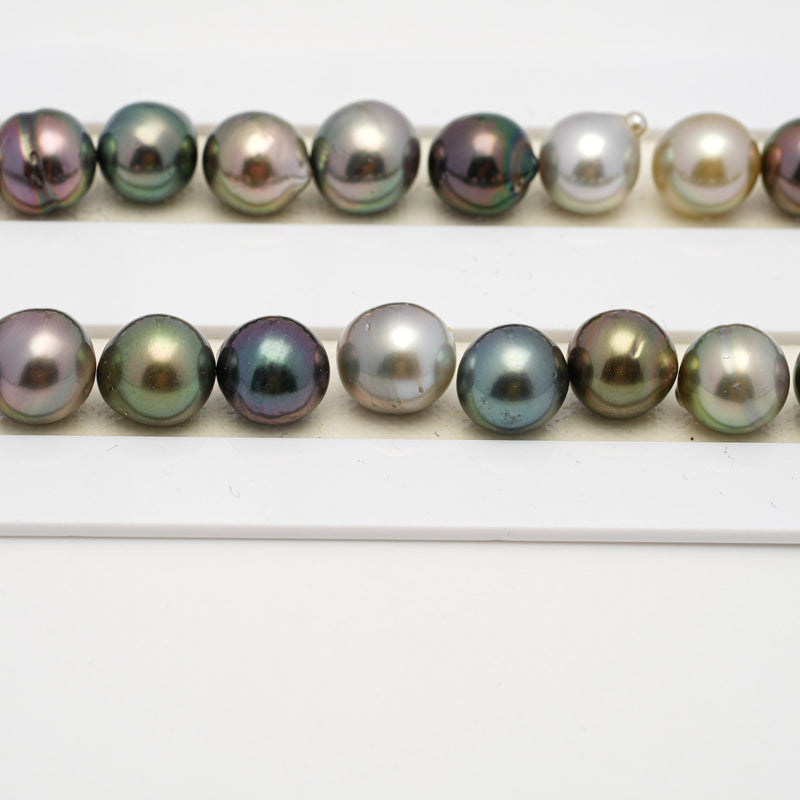 45pcs "High Luster" Multicolor 8-10mm - SB AAA Quality Tahitian Pearl Necklace NL1502 THMIX2.6