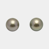 2pcs Light Green 12mm - RSR AAA Quality Tahitian Pearl Pair ER1490