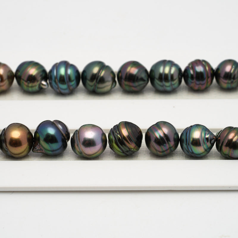 44pcs "Top Luster" Peacock Mix 8-10mm - CL AAA/AA Quality Tahitian Pearl Necklace NL1440 OR8