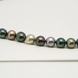 44pcs Multicolor 8-11mm - SB/NR AAA/AA Quality Tahitian Pearl Necklace NL1567 HL3