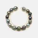 15pcs "High Luster" Multicolor 9-10mm - SB AAA/AA Quality Tahitian Pearl Bracelet BR2199 HL3