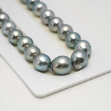 42pcs "High Luster" Light Blue 8-12mm - SB AAA Quality Tahitian Pearl Necklace NL1621 HL3