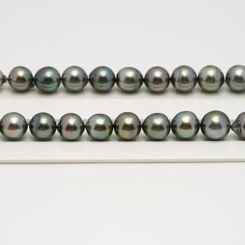 44pcs Light Green 8-11mm - SB AAA/AA Quality Tahitian Pearl Necklace NL1644 HL3