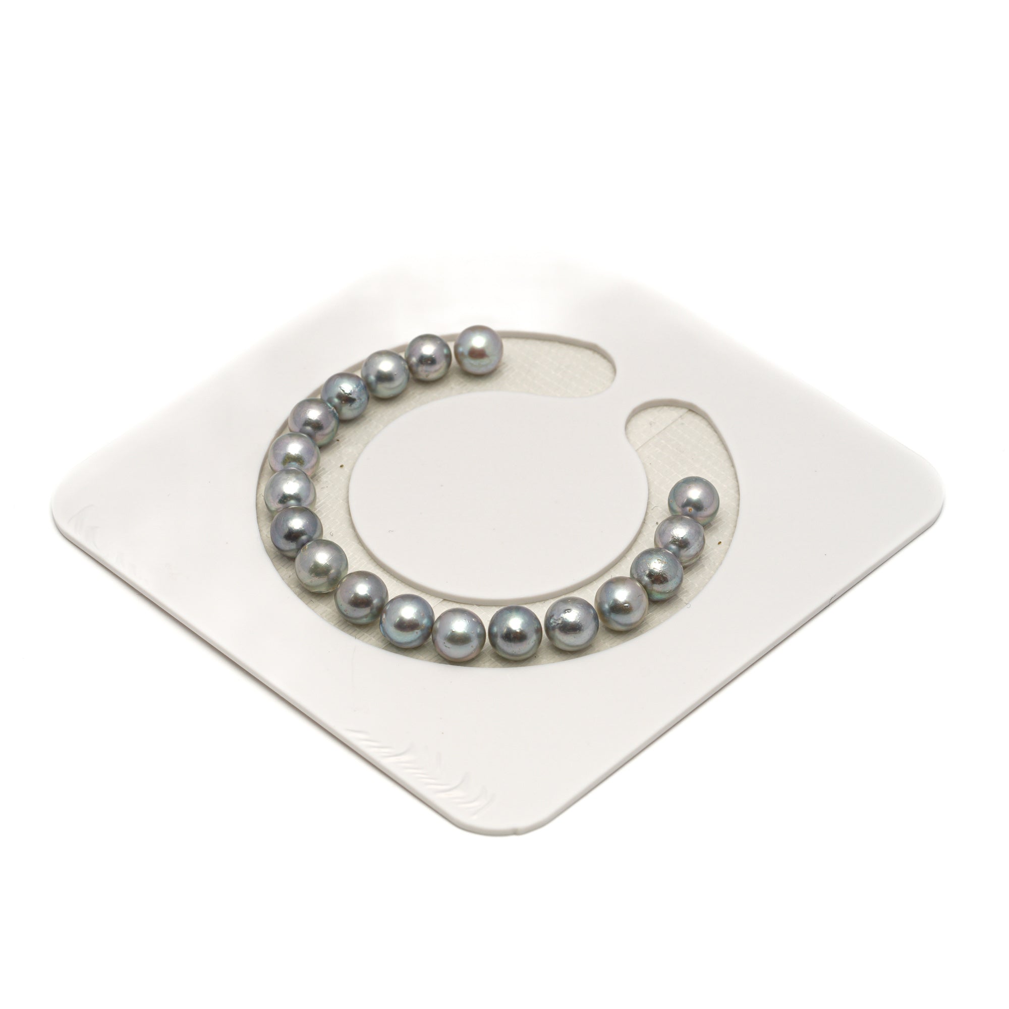 18pcs Akoya Pearl "High Luster" Silver Mix 7.3-7.9mm - SR/NR AA/A Quality Bracelet AKBR2426 CMA1