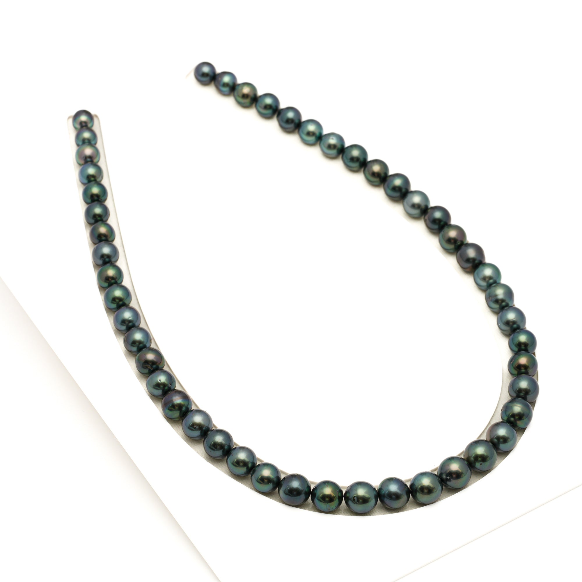 48pcs "High Luster" Green Mix 7-10mm - SR/NR AAA/AA Quality Tahitian Pearl Necklace NL1792 LP2