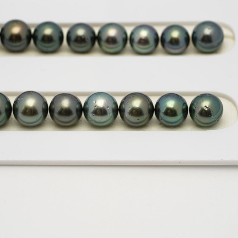 46pcs Blue Green 8-11mm - RSR AA/AAA Quality Tahitian Pearl Necklace NL1542 THMIX3