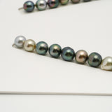 44pcs Multicolor 8-11mm - SB/NR AAA/AA Quality Tahitian Pearl Necklace NL1567 HL3