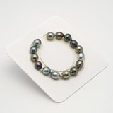 15pcs "High Luster" Multicolor 9-10mm - SB AAA/AA Quality Tahitian Pearl Bracelet BR2199 HL3