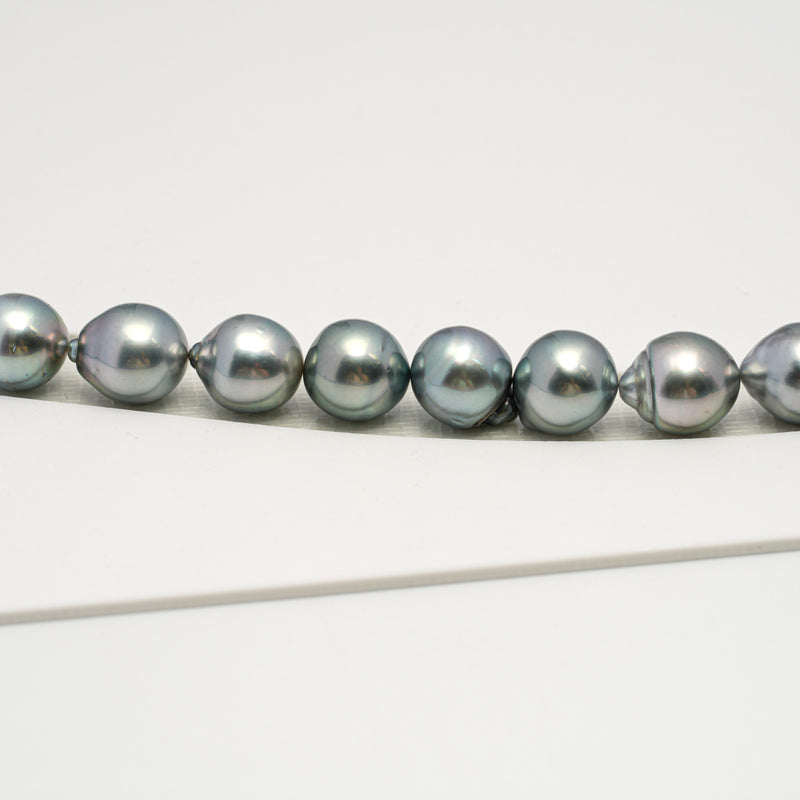 44pcs Light Blue 8-10mm - SB AAA/AA Quality Tahitian Pearl Necklace NL1601 HL3