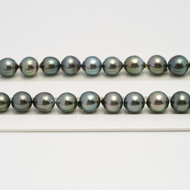 44pcs Light Green 8-11mm - SB AAA/AA Quality Tahitian Pearl Necklace NL1644 HL3